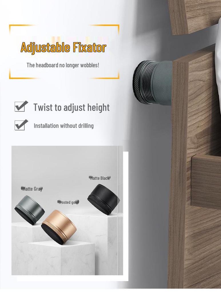 No-Drill Adjustable Bed Frame Anti-Squeak Pad & Anti-Collision Noise Eliminator