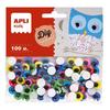 Adhesive Colored Googly Eyes 1 Cm 100 Pieces
