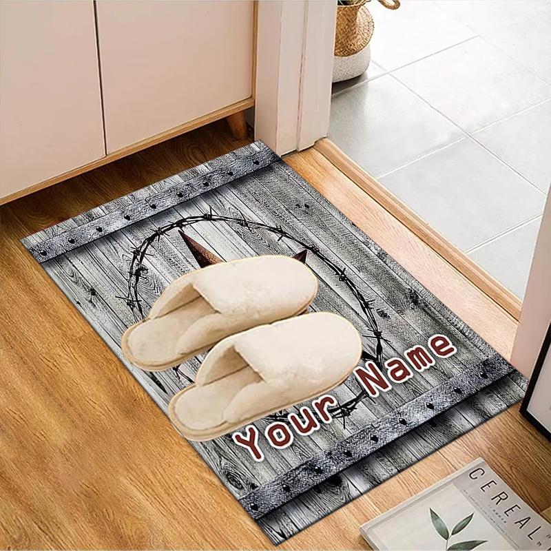 1PC Custom Name Rustic Star Gate Theme Floor Mat Ideal for Living Room, Game Rooms, Office, Bedroom,Floor Mat Playful Design