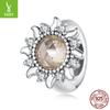 Passionate Sunflower Silicone Positioning Bracelet Bead Separator S925 Sterling Silver Sunflower Bead Accessories