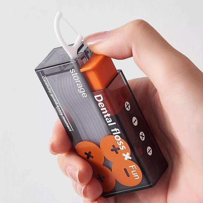 Dental Floss Box Home Automatically Pops Out Portable Storage Box with A Press-type Portable Disposable Floss Stick Storage Tool