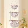 Handmade Hanging Fruit Baskets Simple Fruit Net Pocket Practical 3 Tier Storage Bag  Closet