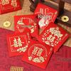 Mini Red Envelopes for Wedding Door Games and Bride's Welcome, Featuring 'Happy' Character for Tossing and Door Stuffing