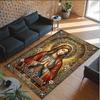 Virgin Mary Theme Crystal Velvet Rug Personalized Custom Name Text Soft Floor Mat Home Decor
