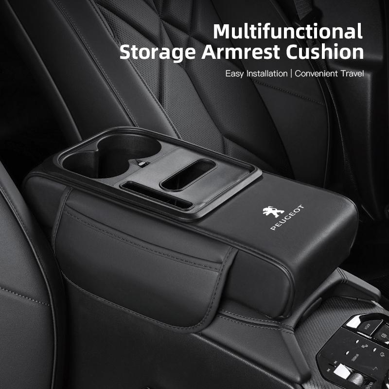 Car Armrest Cushion Auto Amrest Pillow Cover Height Pad/Car keychain For Peugeot 408 4008 308 3008 Rifter 5008 508 2008 208 LC 301