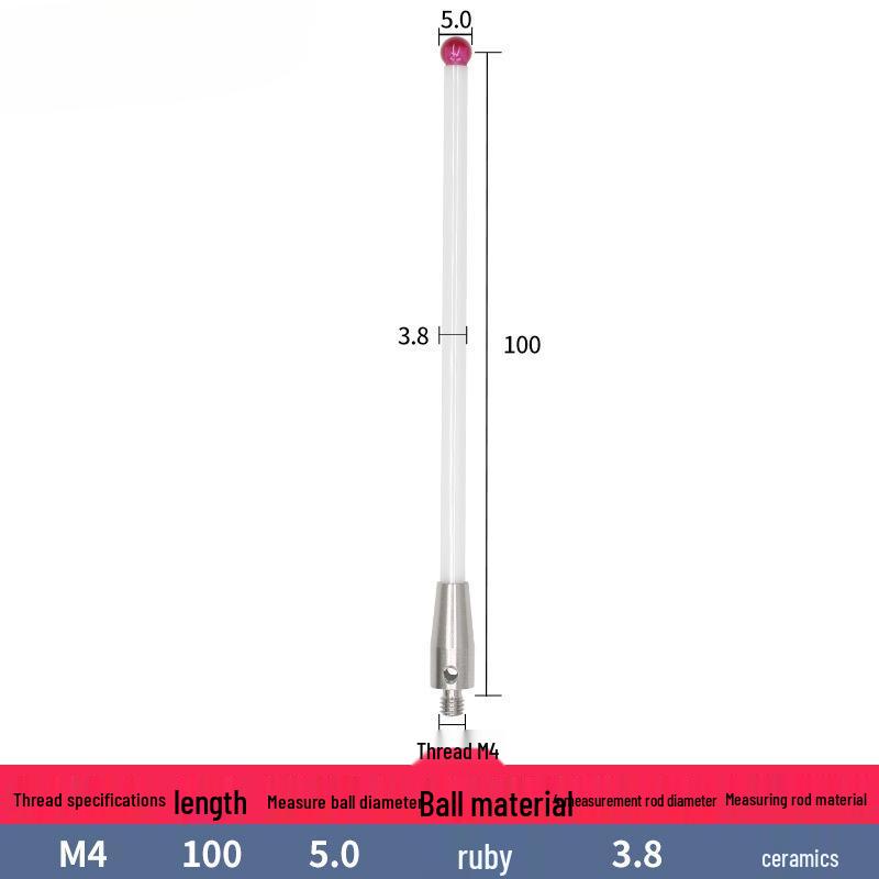 M4 Ceramic Rod Touch Probe - Jewel A-5000-3709/372