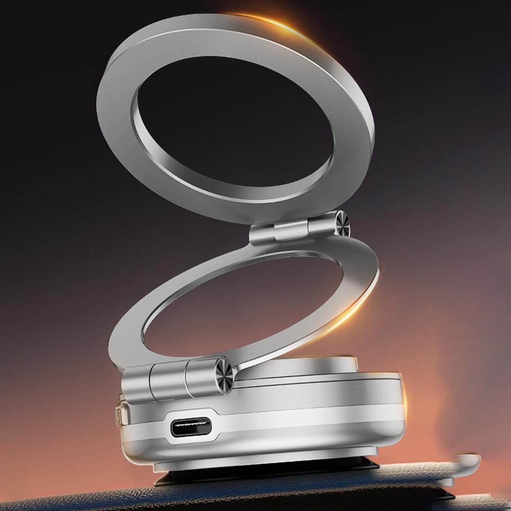

C2 Car Phone Holder Air Vent Dashboard Windshield Foldable Magnetic Cellphone Stand Silver