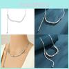 Irregular Shattered Silver Pearl Necklace Unique Geometric Snake Chain Design For Women