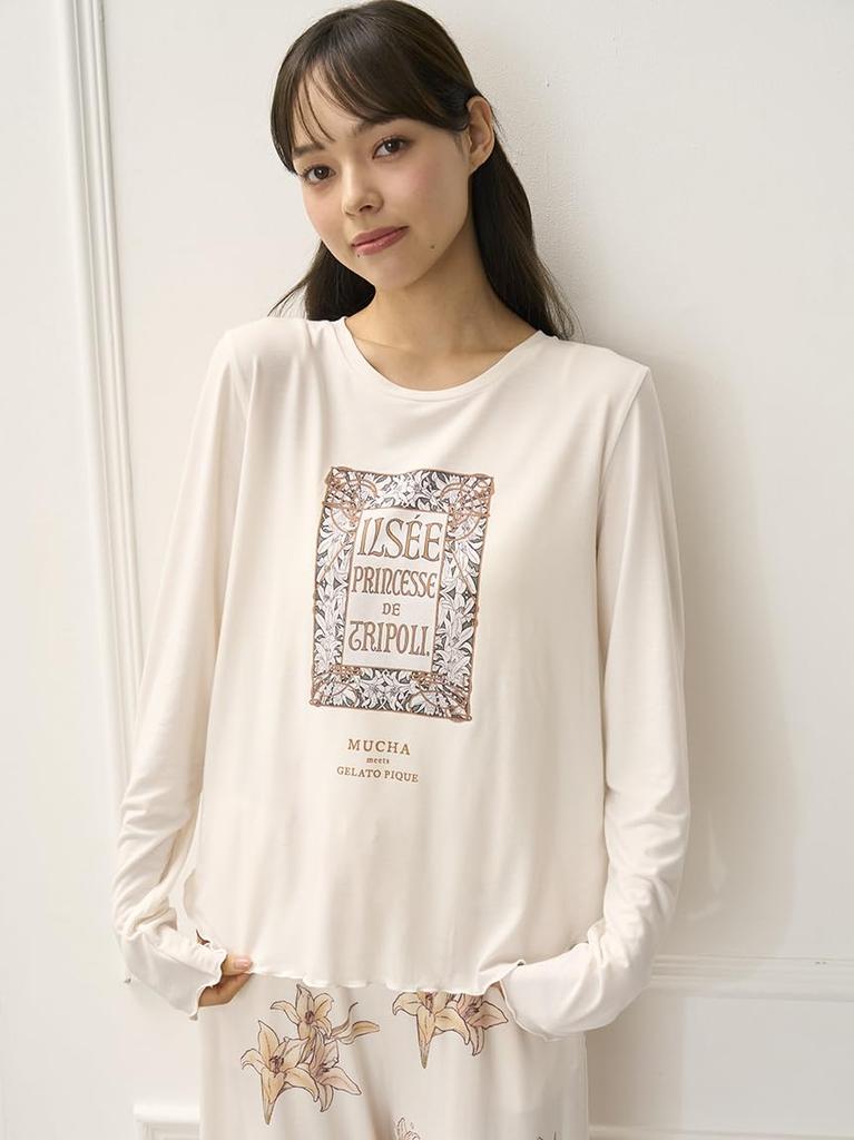 Gelato Pique MUCHA Long PWCT254341 OWHT Free Size One-Point T-Shirt