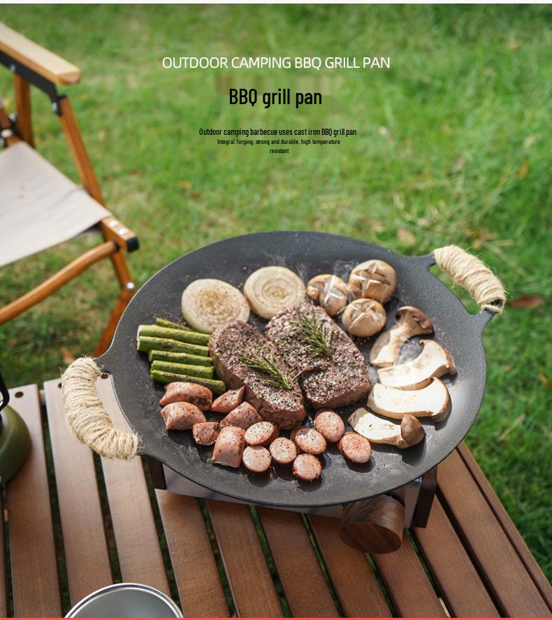 Outdoor Camping Korean BBQ Grill Pan for Gas & Induction Cookers - Frying Pan BBQ Supplies