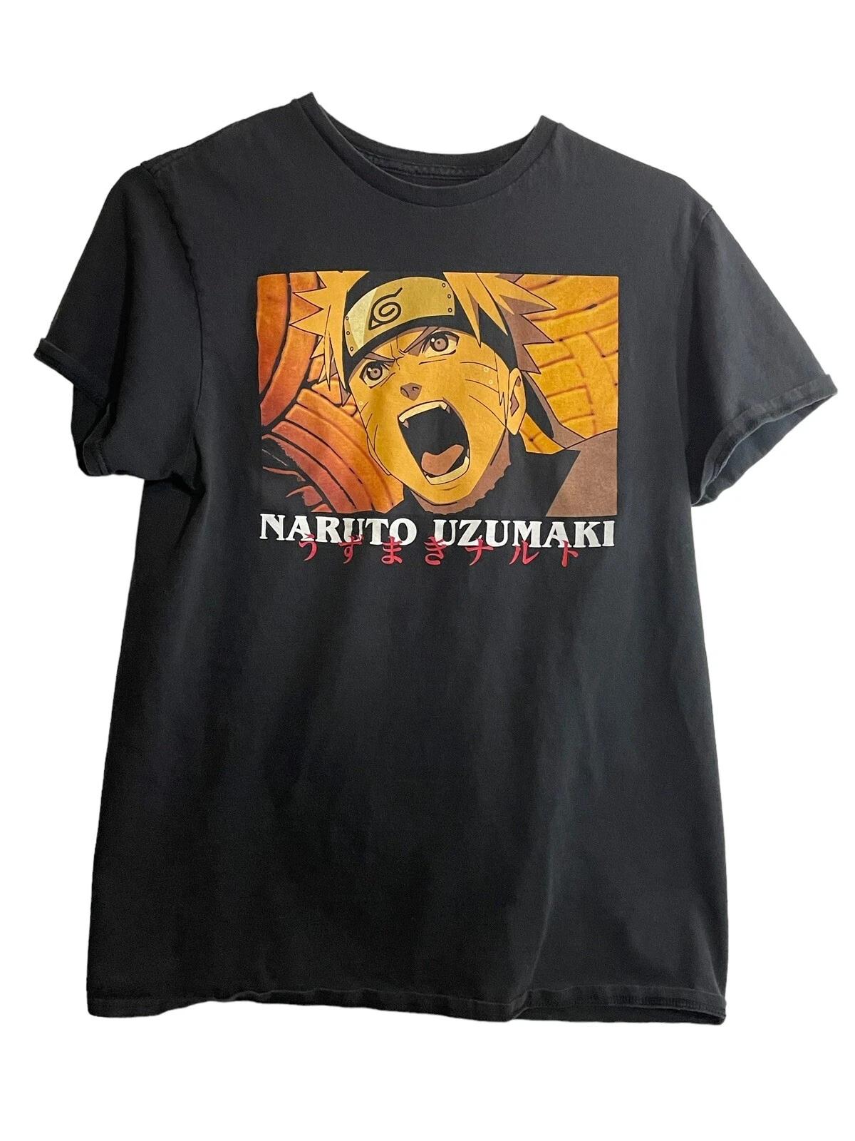 Naruto Uzumaki Shippuden Collection Mens Size Medium Black T Shirt L