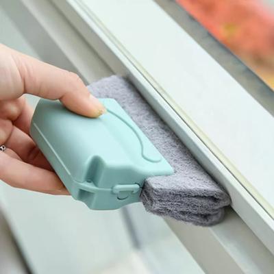Fensterführung Reinigungsbürsten-Set Handheld Fenster Nut Reiniger Bürsten Doppelseitiges Design Austauschbarer Schwamm Reinigungsbürste