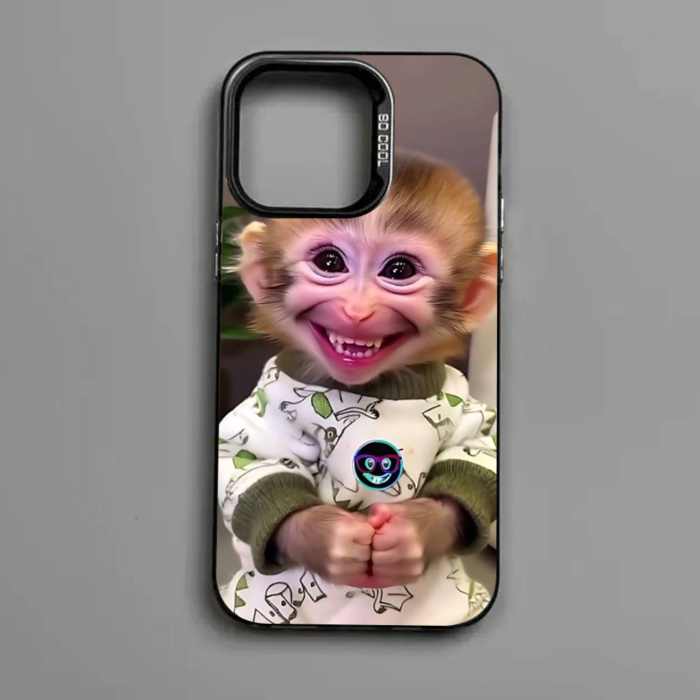 Cute Funny Monkey Phone Case for iPhone 17 16 15 14 13 Pro 12 11 Pro Max PLUS Color Back Cover