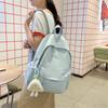 Student Schoolbag Korean Version Solid Color Casual Versatile Backpack Japanese Lightweight Large-capacity Campus Class Backpack