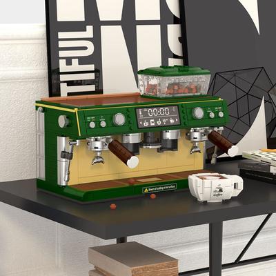 928PCS MOC Coffee Machine Model Micro Building Blocks Mini Diamond City Friend Bricks Set Children Toys Kids Girl Game