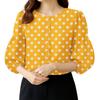 ZANZEA Women Casual V-Neck Loose Polka Dot Print 3/4 Sleeve Blouse