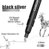 5 colors Mirror Chrome Marker Paint Marker, DIY Silver Marker Pen Alcohol Paint for most surfaces, High-gloss display effects