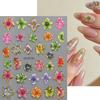 Blossom Floral Nail Stickers Bronzing 5D Spring Summer Petal Nail Appliques Flowers Nail Charms DIY For Manicure Decoration