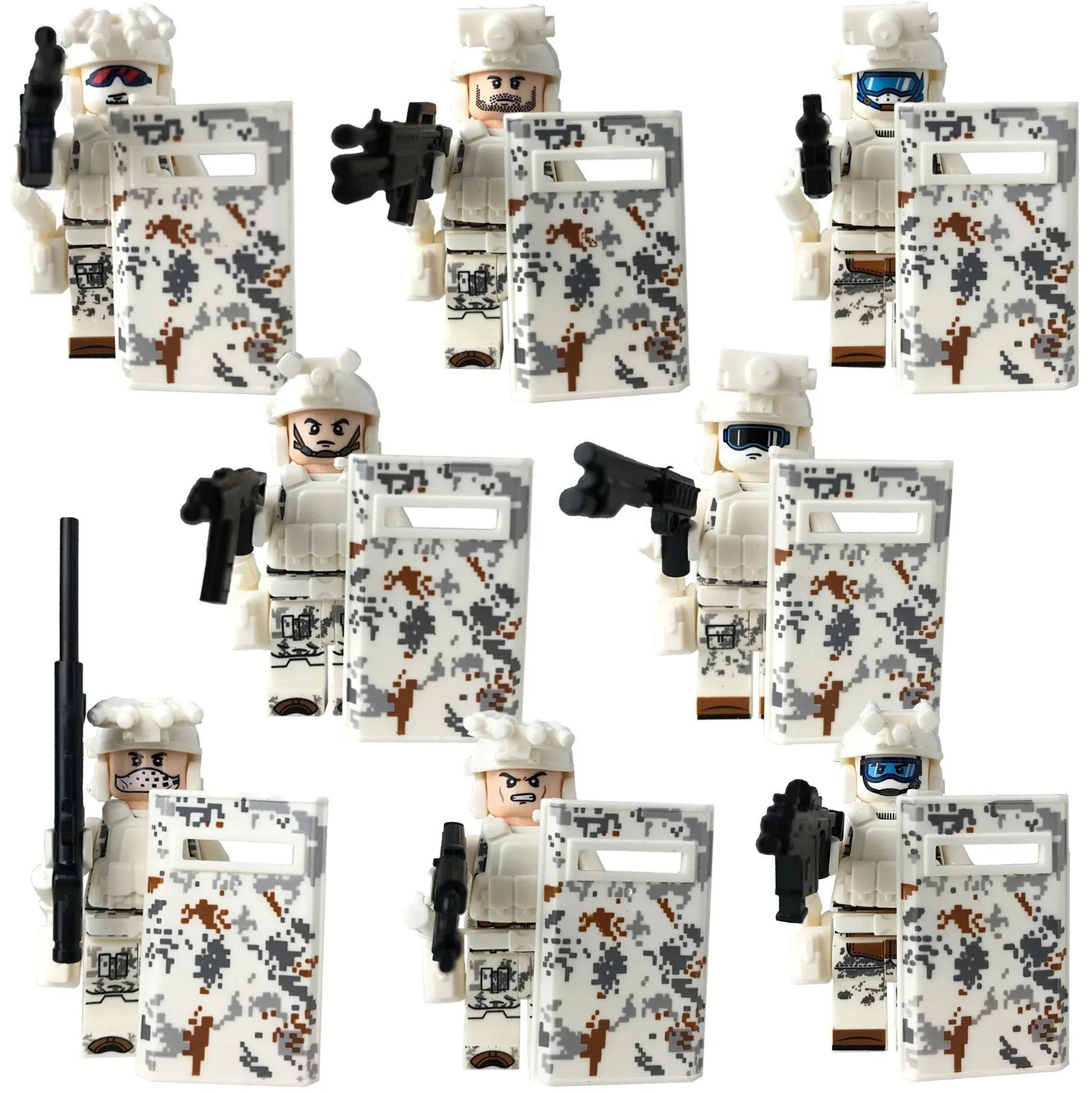 

Сумісні будівельні блоки Lego військові мініфігурки поліція привид спецпризначенці дитяча іграшка-пазл темного кольору хакі