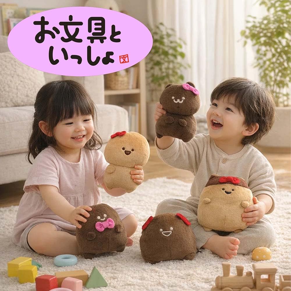 Obungu and Friends Chocolate Color Plush Mascot Perfect for Fan Activities 19cm - - Approx. (Cat)