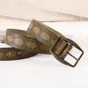 Vintage Brown Engraved Belt Womens Jeans Fashion Western Style Pin Buckle