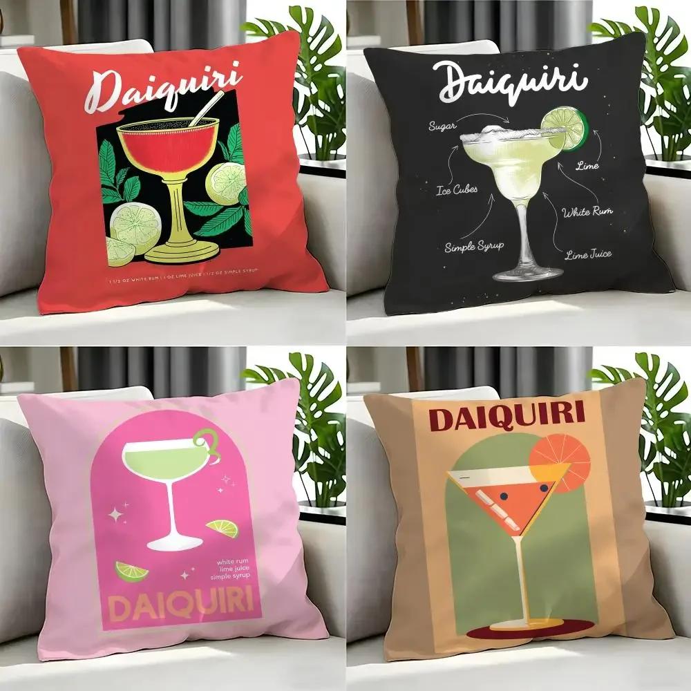 drink Daiquiri Cocktail Cushion Cover Cushion Cover Set Pcs x x x Pillowcase Decorative Sofa Home Decor