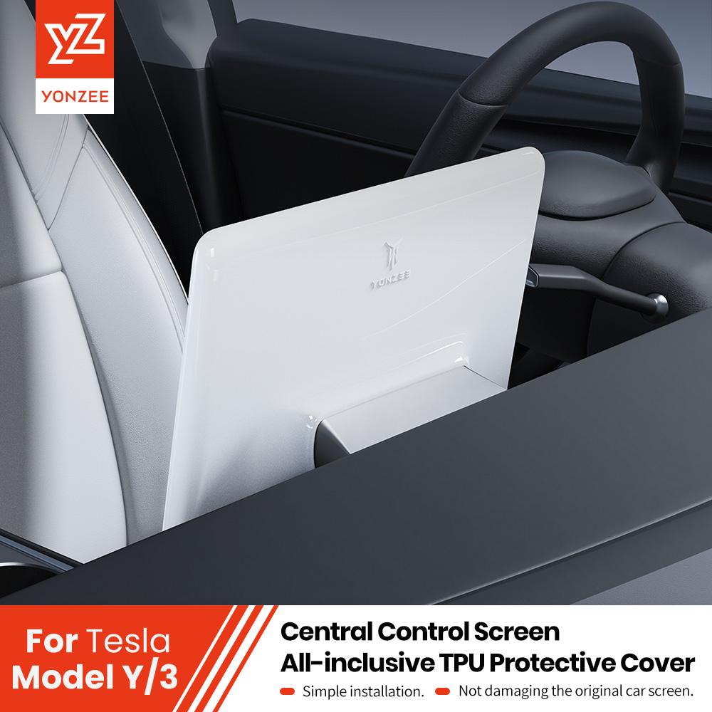 YZ For Tesla 2021-2024 Model Y central control navigation screen display protective cover silicone frame modification accessorie