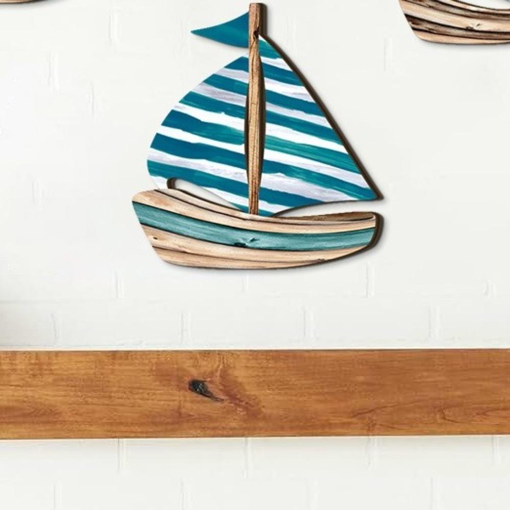 Retro Wooden Sailboat Wall Ornaments Hawaiian Style Ocean Sailboat Decor  Tropical Cafe Bar