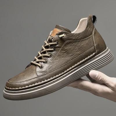 Nowe Męskie Sneakersy Skóra Naturalna Buty Casual Projektant Mody Buty Biurowe Wygodne Do Chodzenia Sapato Masculino Zapatillas Hombre