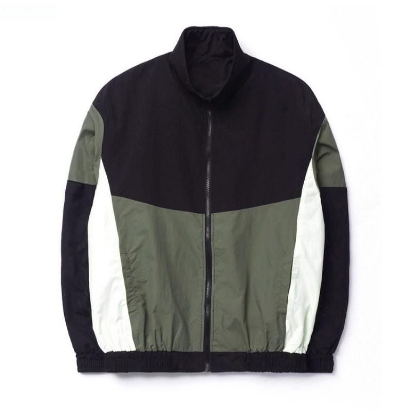 2026 Color Block Stand Collar Mens Sport Casual Jacket Fashion Outerwear