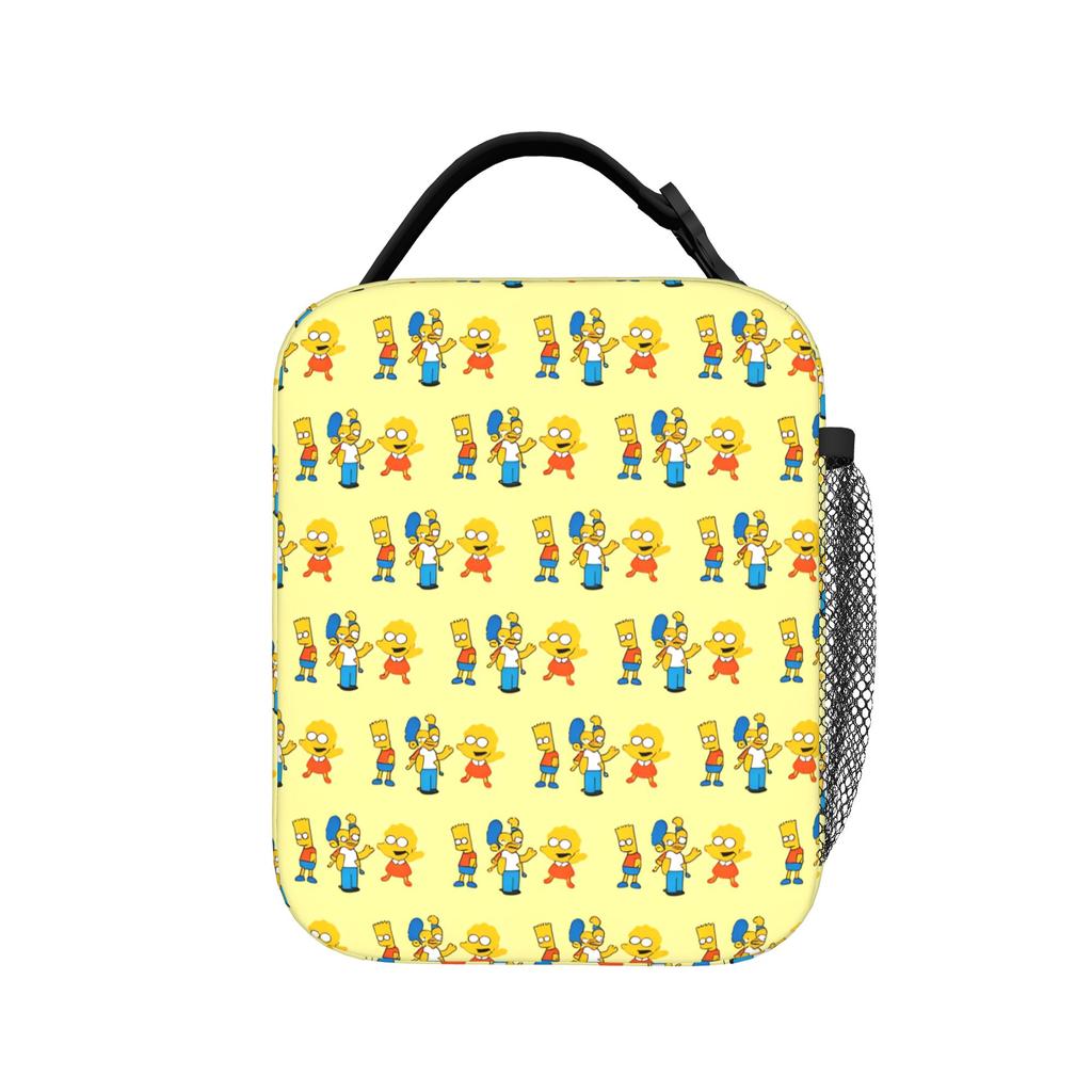 S-Simpsons Family Cartoon Pattern Lunch Bag Office Lunch Box For Girls Fashion Designer Lunch Bags Oxford Insulated Cooler Bag