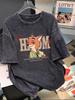 Women's Retro Distressed Short Sleeve T-shirt - Summer Trendy Hip Hop Loose Fit Top