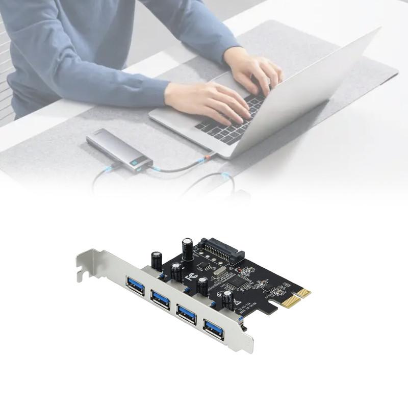 4 Port Pcie To Usb 30 Hub Pci Express Expansion Card Adapter 5 Gbps Speed Top