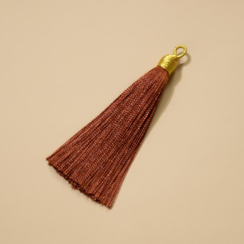 8Cm Pull Ring Gold Silk Threaded Cap Fringed Spike Polyester Fringed Antique Hanging Spike Bookmark Sachet Jewelry Accessories