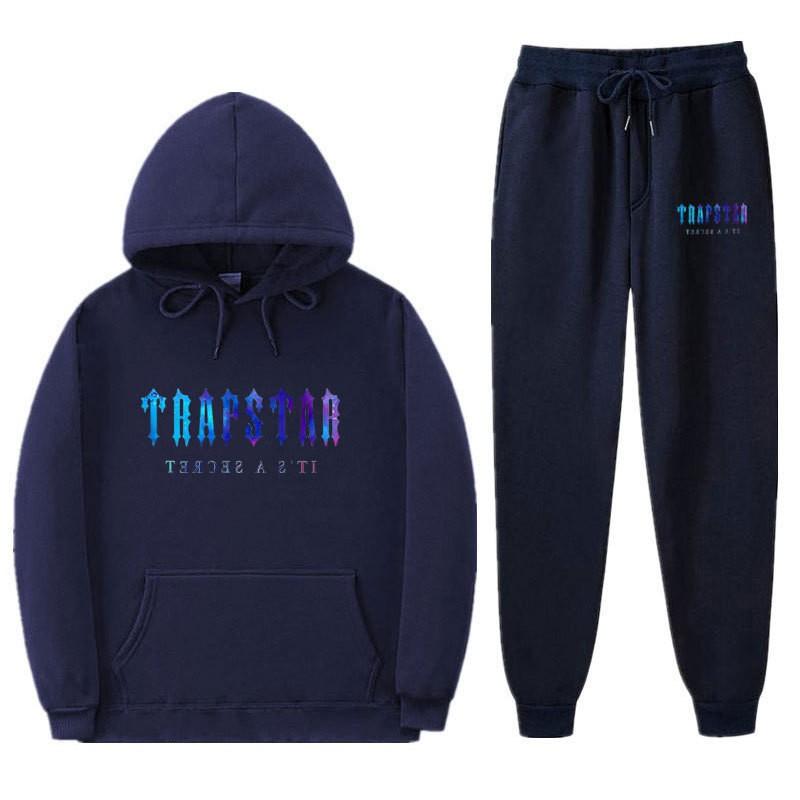 Unisex Oversized Hoodie Jogger Set With Letter Print Thick Cotton Warm Tracksuit Winter Casual Sportwear