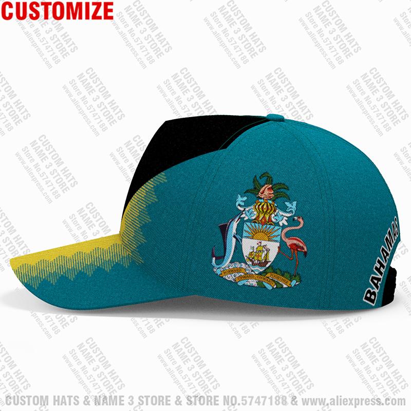 Bahamas Baseball Cap Free 3D Custom Made Name Travel Team Logo Bhs Hat Tees Bs Country Nation Bahamian Flag Fishing Diy Headgear