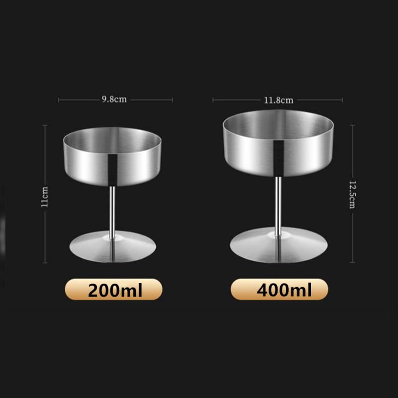 Edelstahl Dessertbecher Puddingbecher Luxus Eisbecher Hoher Fuß Joghurt Dessertbecher Servierteller Obstschale Kuchenplatte