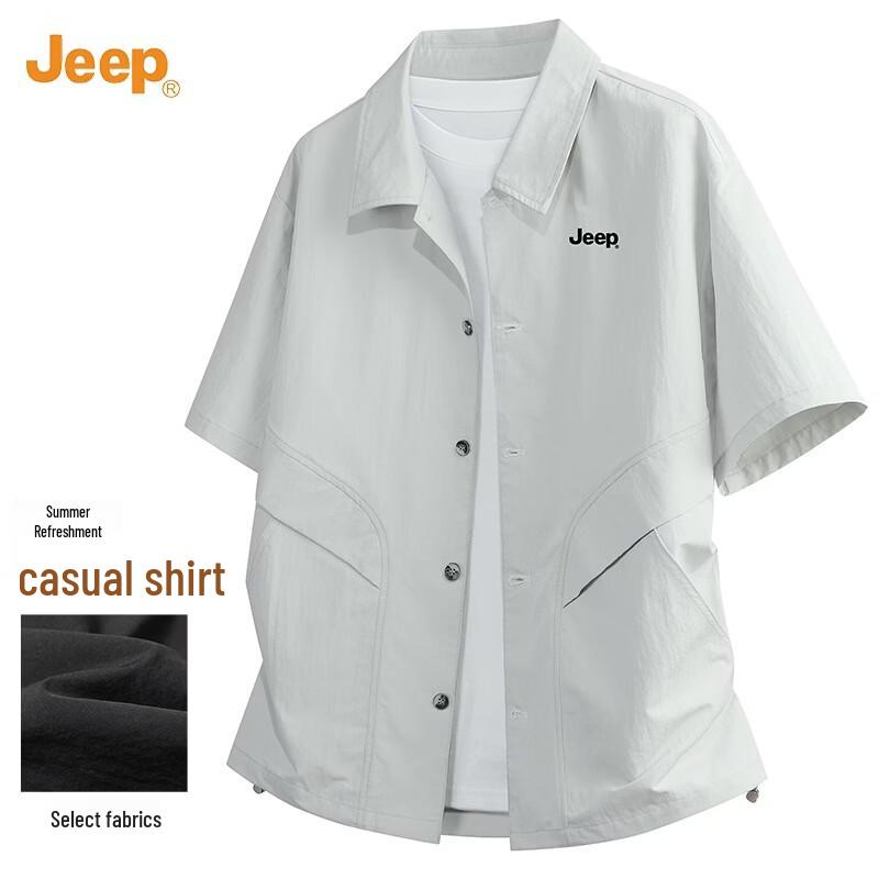JEEP Men s Summer Casual Short-Sleeve Shirt M