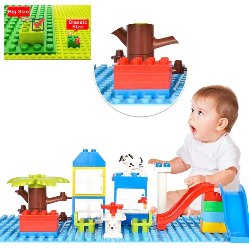 11 Colors 51*25.5cm Large Particle Size Building Blocks Baseplate Bricks Base Plate DIY Educational Toys for Children Brick Wall