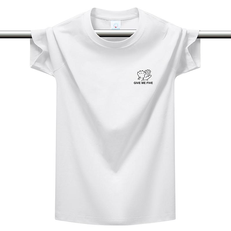 Herren Plus Size Baumwoll-T-Shirt Einfach Rundhalsausschnitt Kurzarm Locker Atmungsaktiv Sommer Freizeit Oberteile M-6XL