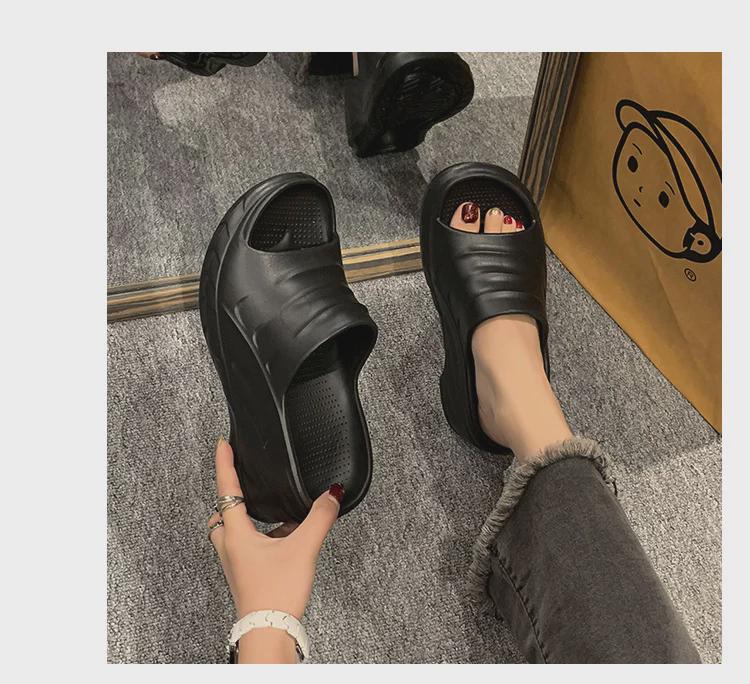 Summer Outdoor Wedge Flip-Flops: Thick-Soled High-Heeled Beach Sandals