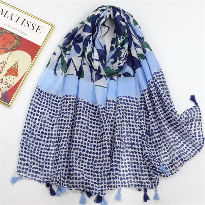 Spain Lovely Poppy Floral Tassel Viscose Shawl Scarf Lady High Quality Wrap Thin Headband Bufandas Muslim Hijab Sjaal 180*90Cm
