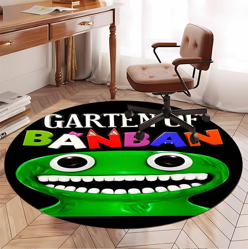 Game Rainbow Friends Pattern Round Rug, Indoor/Outdoor Mat, for Picnic, Gameroom, Bedroom, Office, Living Room, Home Decor Carpet, Birthday Gift
