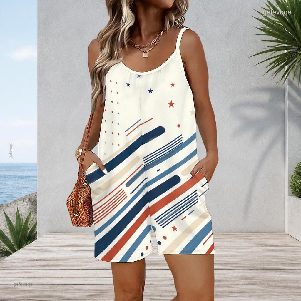 Women Plus Size Sleeveless Cami Short Romper Dark Background Pink Heart Floral Art Print Jumpsuit With Side Pockets
