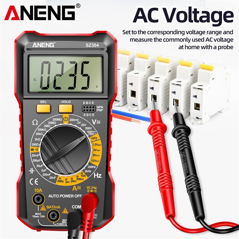 ANENG SZ304 Digital 2000 Counts Multimetes AC/DC Votage Current Resistance Ohm NCV High Precision Professional Multimetro Tester