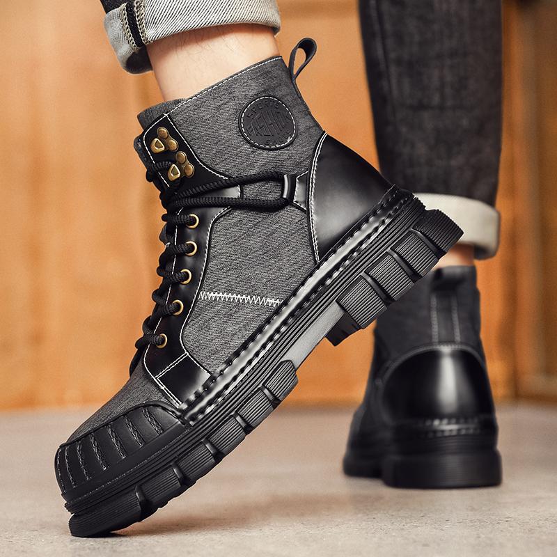 Мужские кожаные высокие ботинки для активного отдыха — фото 6
