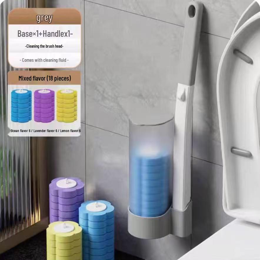 Wall-Mounted Disposable Toilet Brush Heads Set for Complete Bathroom Cleaning