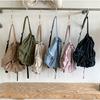 Zaino da donna con coulisse, plissettato, leggero, casual, borsa da scuola, grande capacità, zaino alla moda in nylon per donne