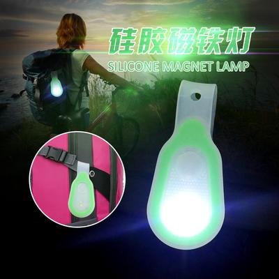 Mini USB Rechargeable Silicone Magnetic Light, Outdoor LED Cycling Backpack Warning Light Magnetic Clip Light