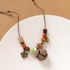 Retro literary necklace, natural plant fruit acorn pendant, long sweater chain, niche accessories